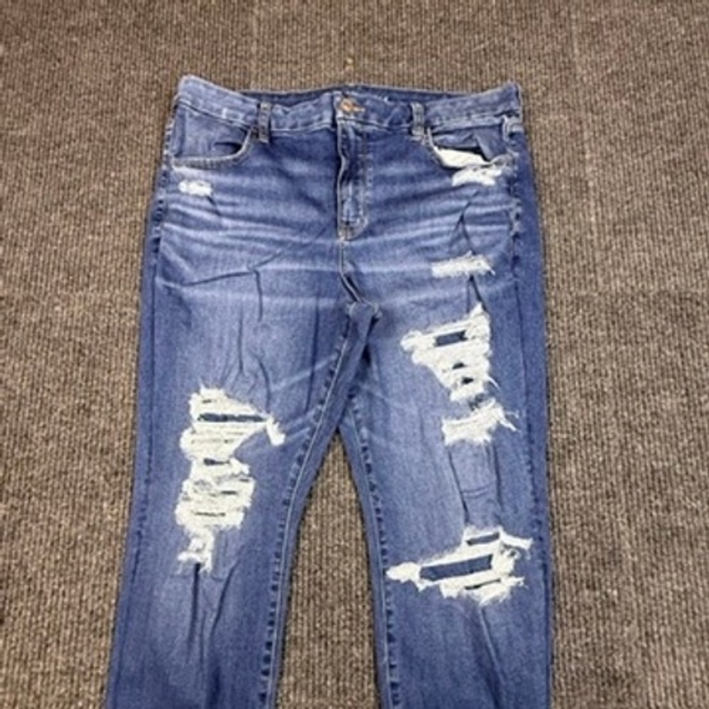 American Eagle Next Level Stretch Curvy High-Rise Jegging Ripped Jeans Size 18R - Picture 10 of 15